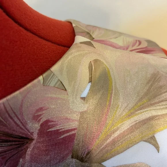 Enfocus Studio Womens Size 8 Ivory Floral Shimmer Lily Chain Sleeveless Dress - Picture 9 of 12